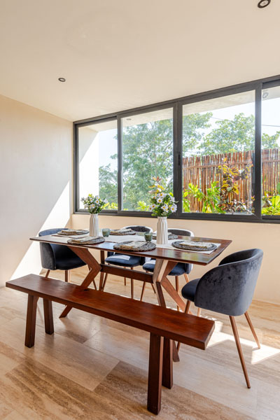 Comedor · Living — Focus Tulum